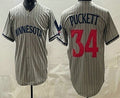 Minnesota Twins #34 Kirby Puckett Grey Fotopoulosg Cool Base Stitched Jersey