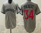 Minnesota Twins #34 Kirby Puckett Grey Fotopoulosg Cool Base Stitched Jersey