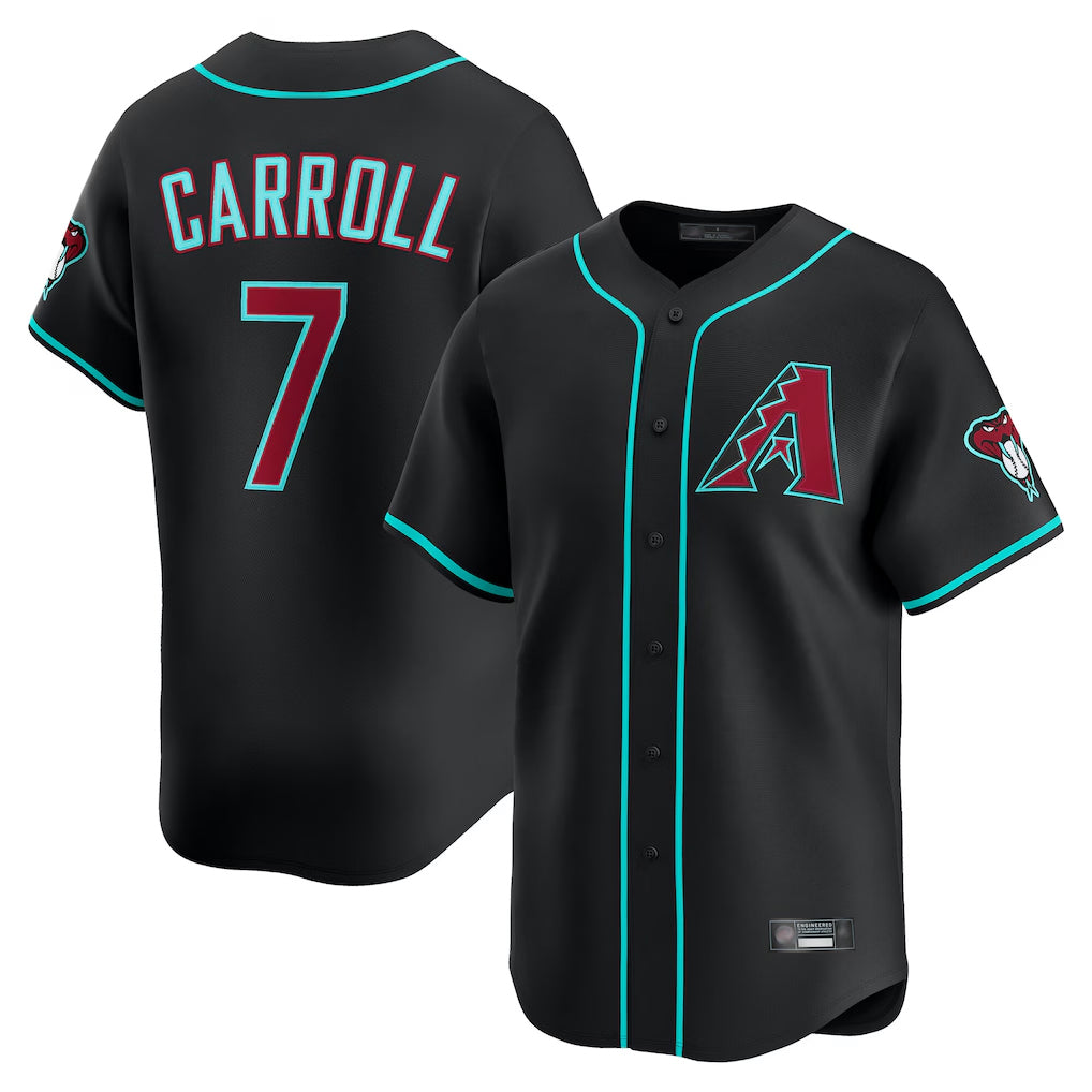 Arizona Diamondbacks #7 Corbin Carroll Player Black Fotopoulosg Limited Home Game Stitched Jerseys