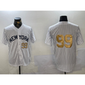 New York Yankees #99 Aaron Judge White Fotopoulosg Pinstripe Without Name Fashion Cool Base Jerseys