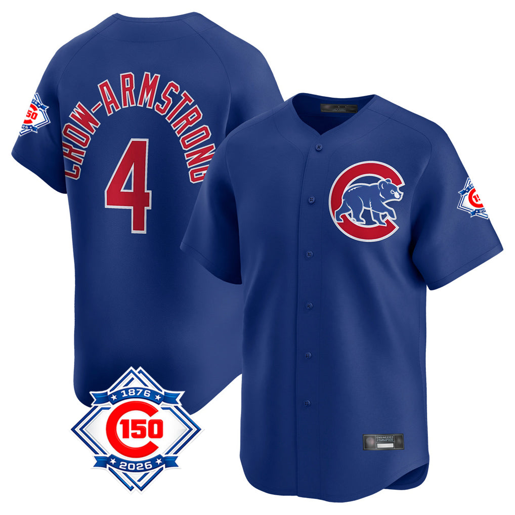 Chicago Cubs #4 Pete Crow-Armstrong Player Royal Fotopoulosg 150th Anniversary Limited Home Stitched Jerseys