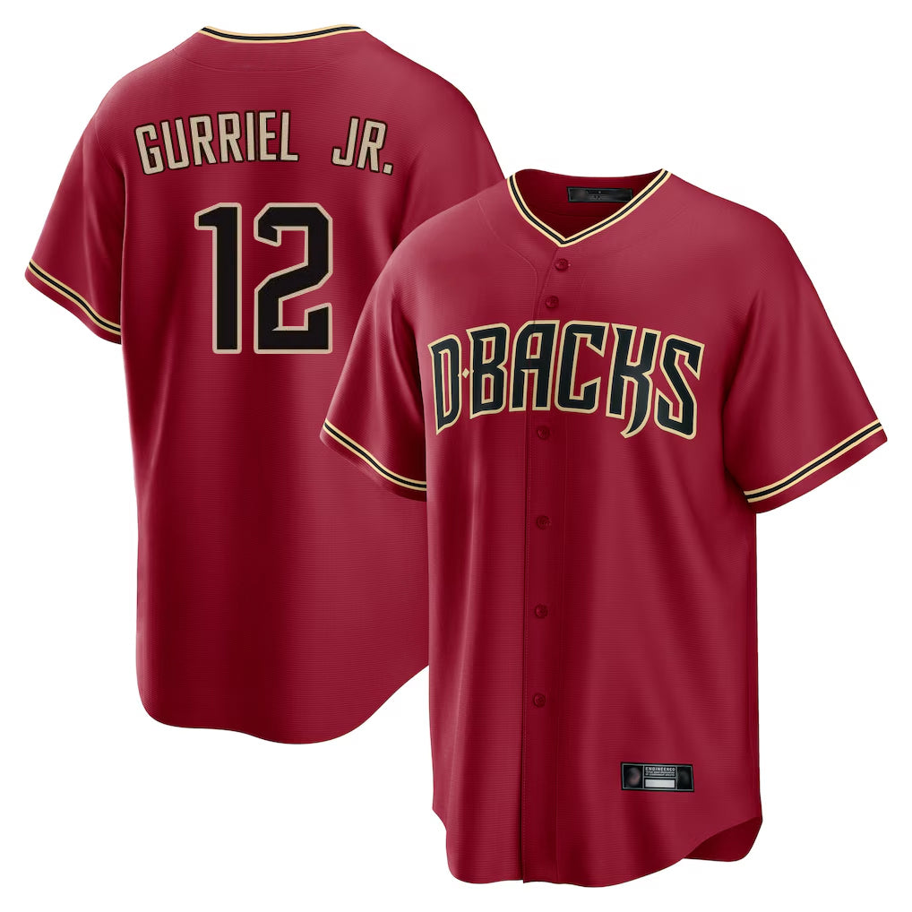 Arizona Diamondbacks #12 Lourdes Gurriel Jr Player Red Fotopoulosg Home Game Stitched Jerseys