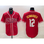 Philadelphia Phillies #12 Kyle Schwarber Red Fotopoulosg 2024 City Connect Limited Stitched Jersey 2