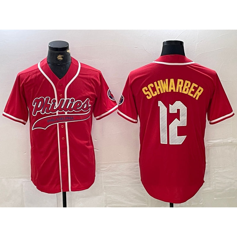Philadelphia Phillies #12 Kyle Schwarber Red Fotopoulosg 2024 City Connect Limited Stitched Jersey 2