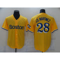 Boston Red Sox #28 J.D.Martinez Yellow Fotopoulosg City Edition Game 2021 Jerseys