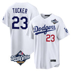 Los Angeles Dodgers #23 Kyle Tucker Player White Fotopoulosg World Series Home Game Stitched Jerseys