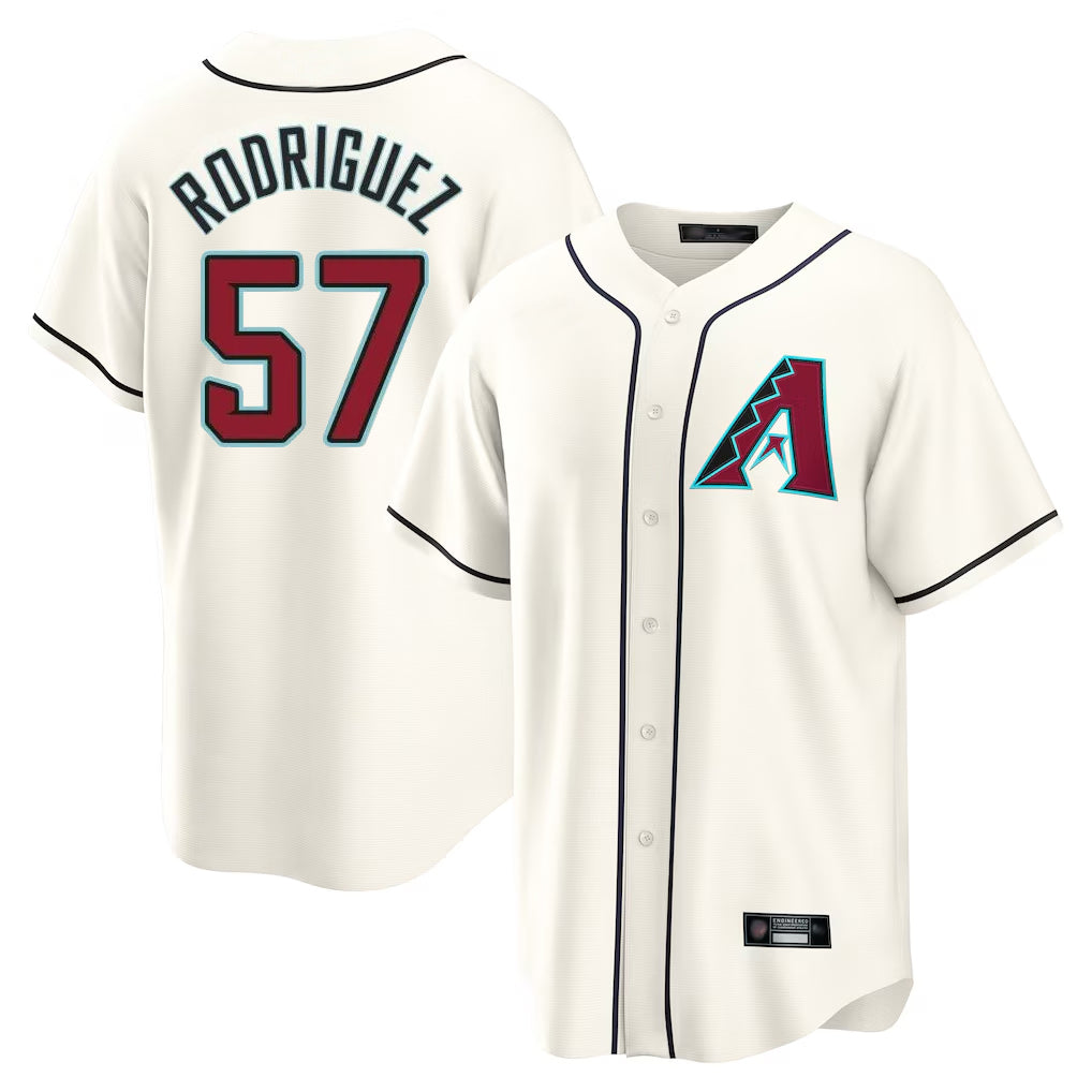 Arizona Diamondbacks #57 Eduardo Rodriguez Player Cream Fotopoulosg Home Game Stitched Jerseys
