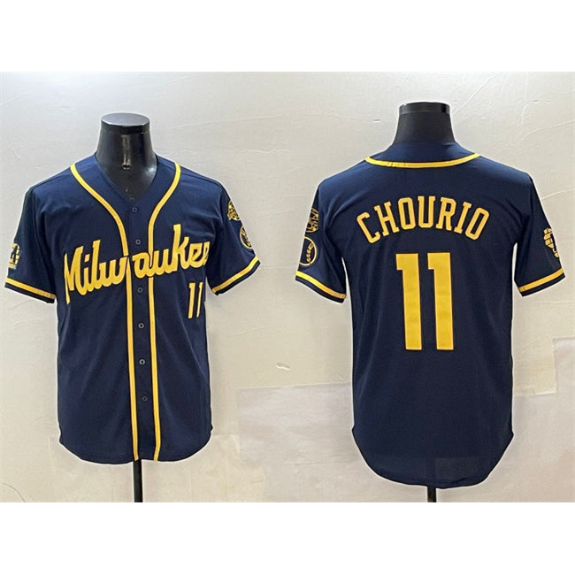 Milwaukee Brewers #11 Jackson Chourio White Fotopoulosg 2024 Alternate Limited Stitched Jersey