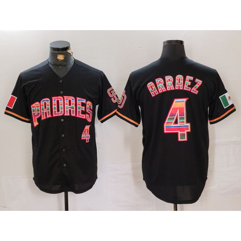 San Diego Padres #4 Luis Arraez Black Fotopoulosg Mexico Cool Base Stitched Jersey