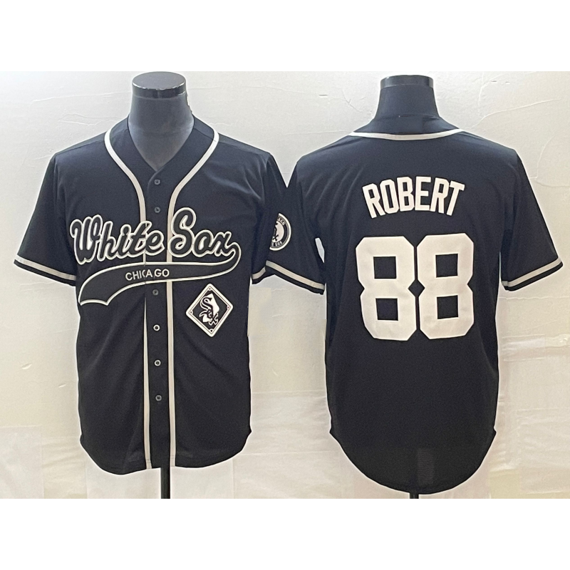 Chicago White Sox #88 Luis Robert Black Fotopoulosg Cool Base Stitched Jersey