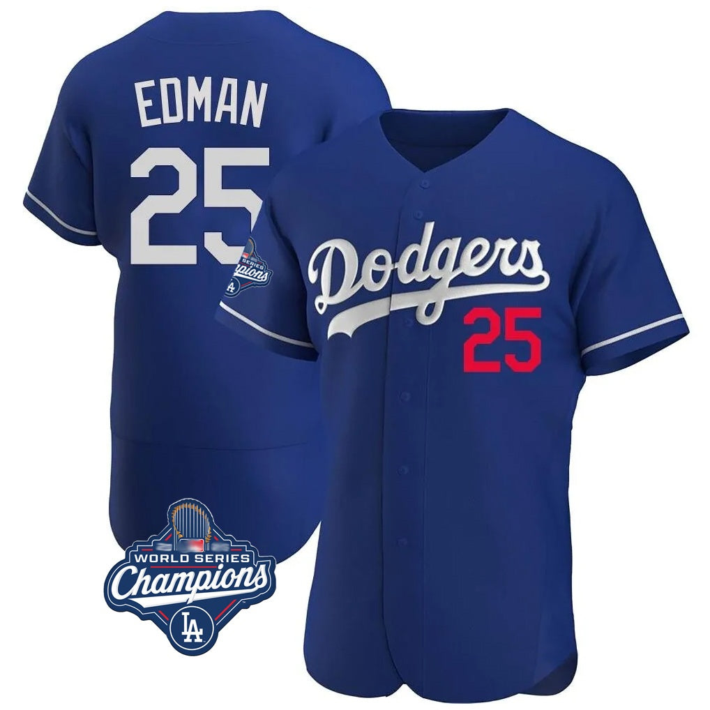 Los Angeles Dodgers #25 Tommy Edman Player Royal Fotopoulosg World Series Meet Limited Elite Home Stitched Jerseys