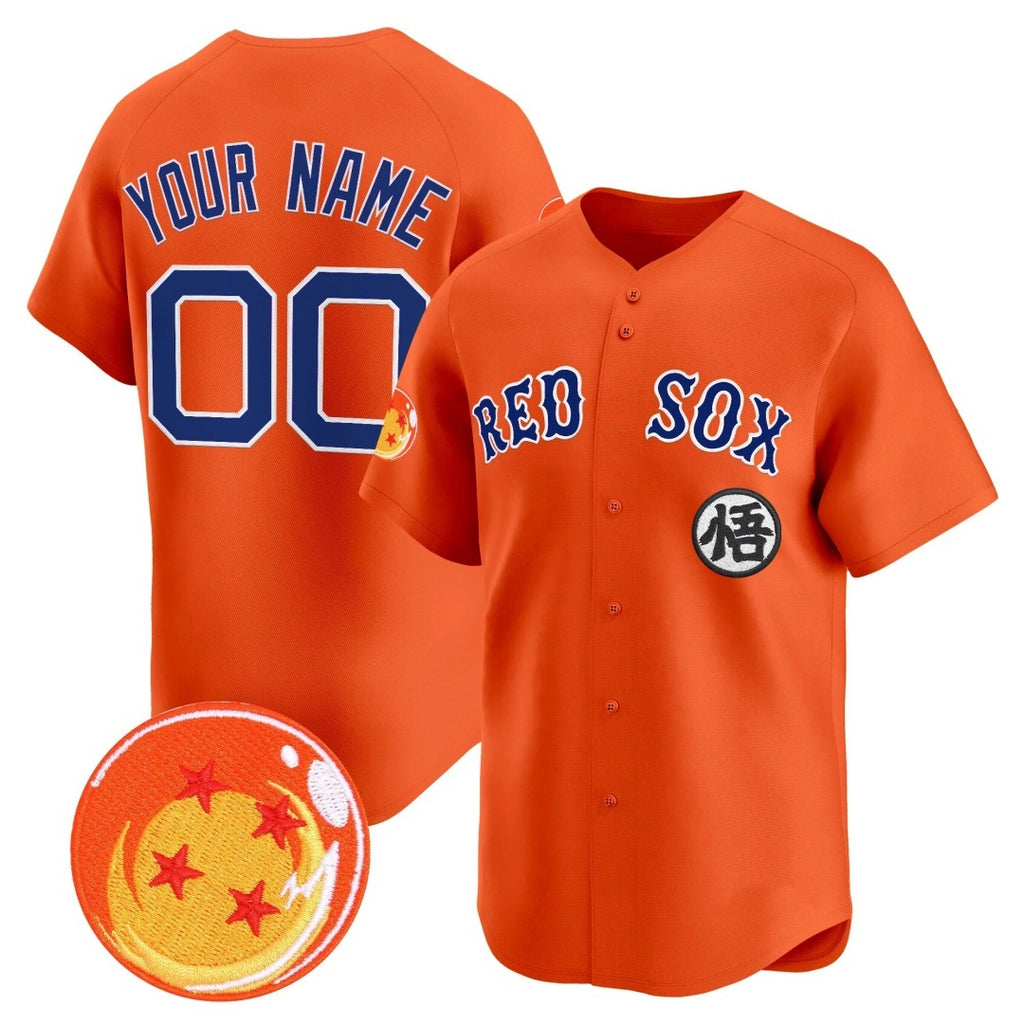 Custom Boston Red Sox x Dragon Ball Orange Fotopoulosg Vapor Premier Limited Jersey - All Stitched