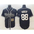 Chicago White Sox #88 Luis Robert Number Black Fotopoulosg Cool Base Stitched Jersey