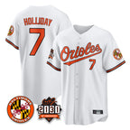 Baltimore Orioles #7 Jackson Holliday Player White Fotopoulosg 30th Anniversary of 2131 Home Game Stitched Jerseys