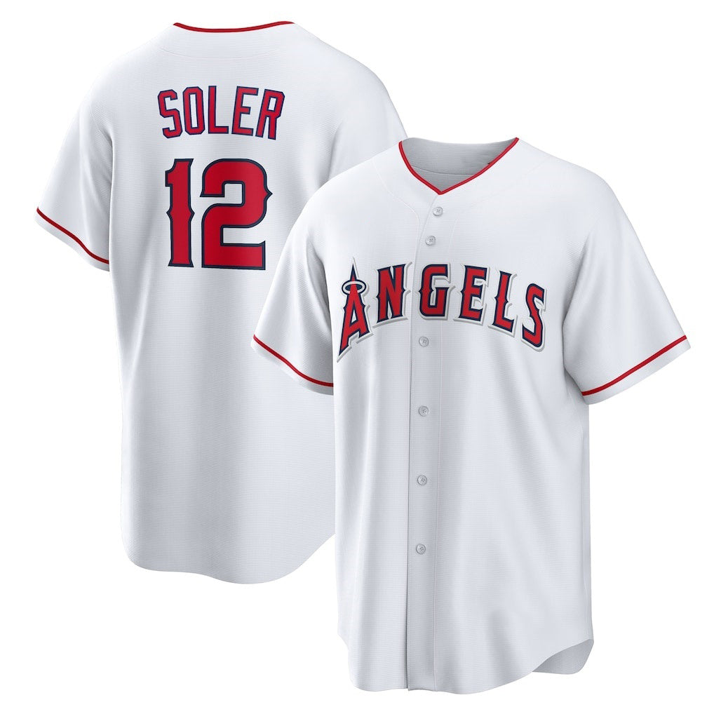 Los Angeles Angels #12 Jorge Soler White Fotopoulosg Home Replica Jersey