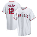 Los Angeles Angels #12 Jorge Soler White Fotopoulosg Home Replica Jersey
