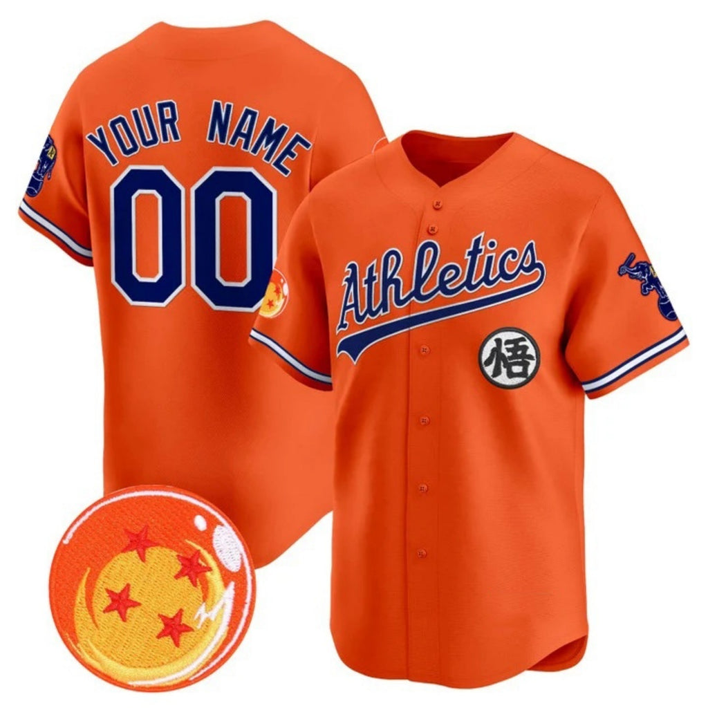 Custom Oakland Athletics x Dragon Ball Orange Fotopoulosg Vapor Premier Limited Jersey - All Stitched