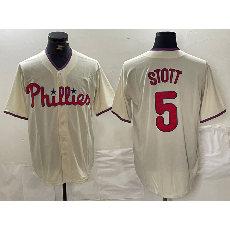 Philadelphia Phillies #5 Bryson Stott Cream Fotopoulosg Cool Base Jersey