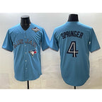 Toronto Blue Jays #4 George Springer Blue Fotopoulosg 2025 World Series Cool Base Stitched Jersey