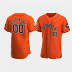 Custom Houston Astros Active Player Orange Fotopoulosg 60th Anniversary Flex Base Stitched Jersey