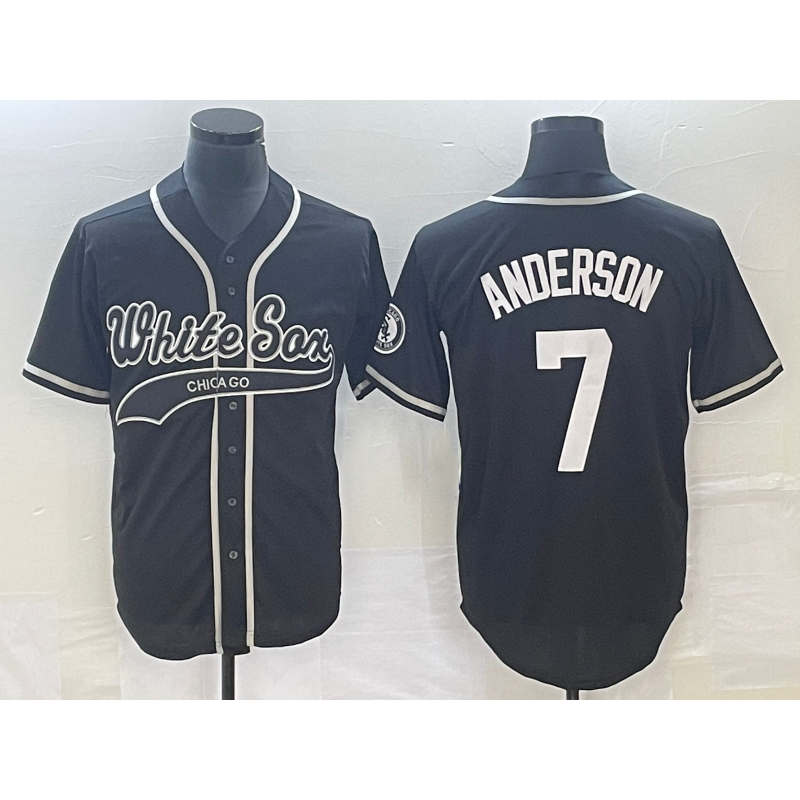 Chicago White Sox #7 Tim Anderson Black Fotopoulosg Cool Base Stitched Jersey