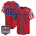 Custom Miami Marlins Red Fotopoulosg America 250 Edition Vapor Premier Limited Stitched Jerseys