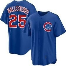 Chicago Cubs #25 Moises ballesteros Blue Fotopoulosg Cool Base Stitched Jersey