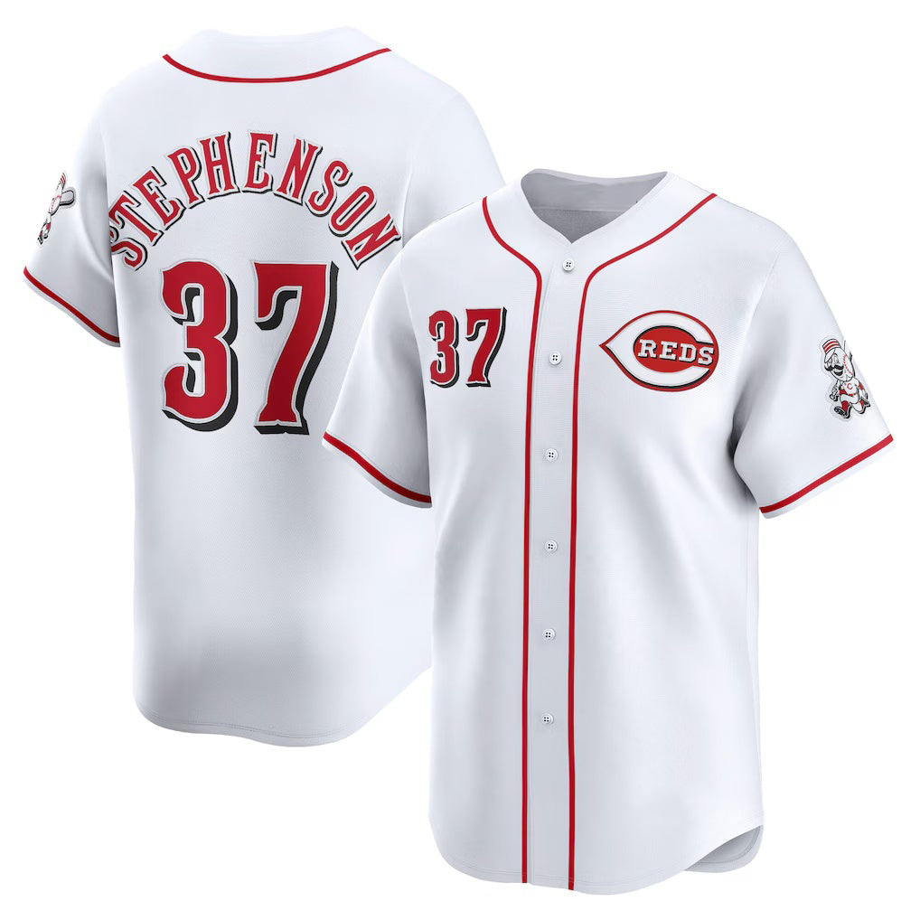 Cincinnati Reds #37 Tyler Stephenson White Fotopoulosg Home Limited Player Jersey