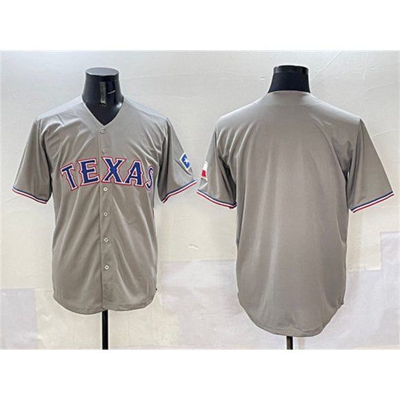 Texas Rangers Blank Gray Fotopoulosg With Patch Cool Base Stitched Jersey
