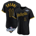 Los Angeles Dodgers #11 Roki Sasaki Player Black Fotopoulosg World Series Snake Skin City Limited Elite Home Stitched Jerseys