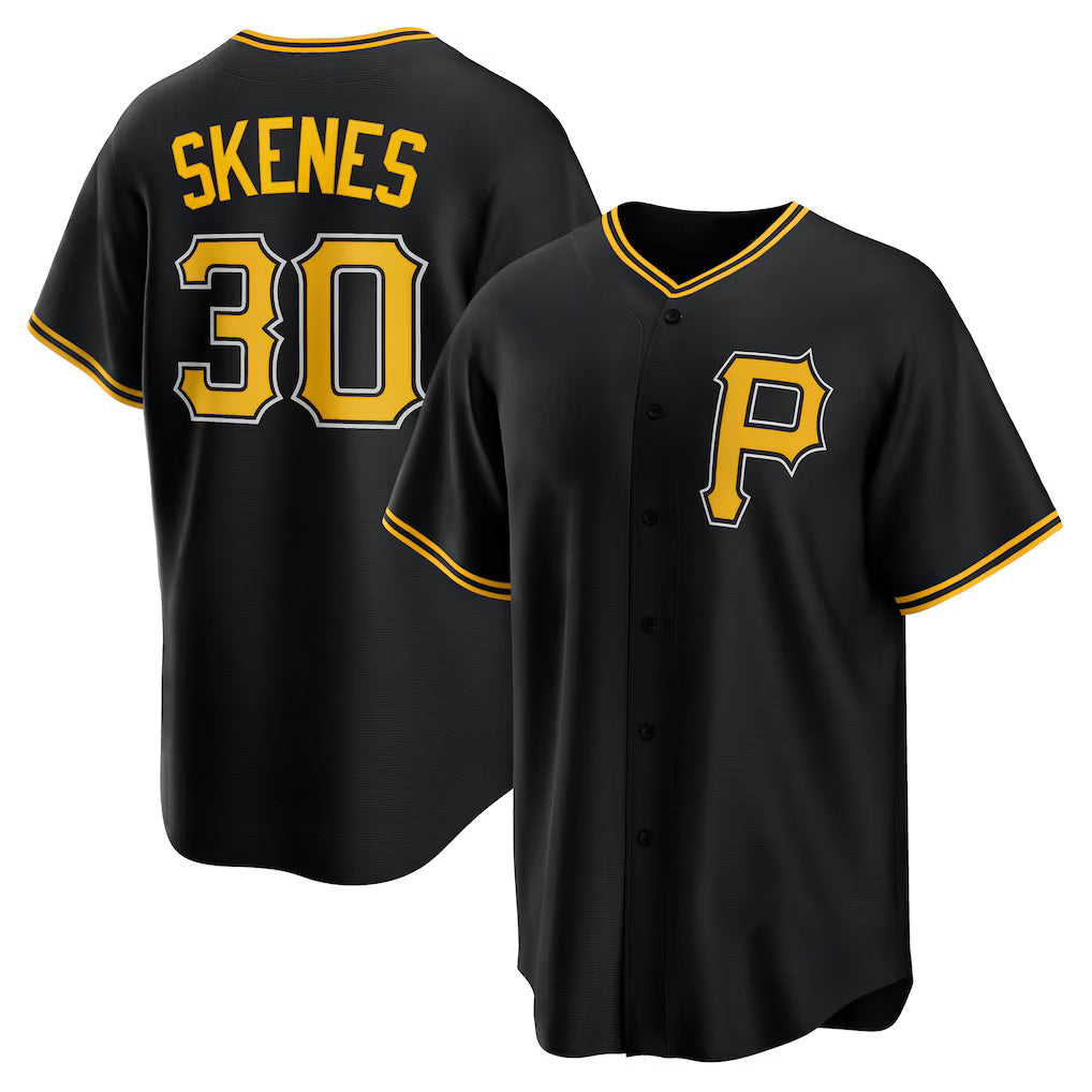 Pittsburgh Pirates #30 Paul Skenes Black Fotopoulosg Alternate Replica Player Jersey