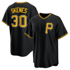 Pittsburgh Pirates #30 Paul Skenes Black Fotopoulosg Alternate Replica Player Jersey