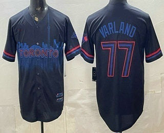 Toronto Blue Jays #77 Louis Varland Black Fotopoulosg City Limited Jersey