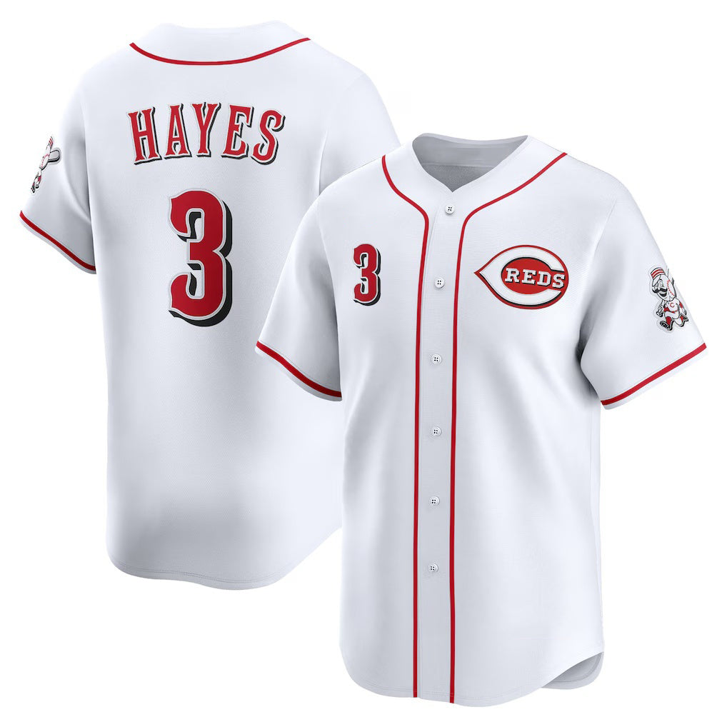 Cincinnati Reds #3 Ke'Bryan Hayes White Fotopoulosg Home Limited Player Jersey