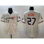 Houston Astros #27 Jose Altuve Cream Fotopoulosg 2025 City Connect With Texas Patch Limited Stitched Jersey