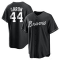 Atlanta Braves #44 Hank Aaron Player Black Fotopoulosg Home Game Stitched Jerseys