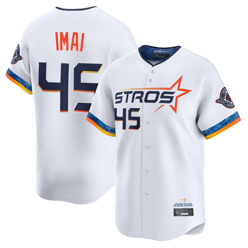 Houston Astros #45 Tatsuya Imai Player White Fotopoulosg City Connect Limited Home Stitched Jerseys