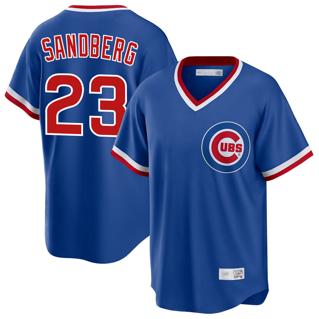 Chicago Cubs #23 Ryne Sandberg Player Royal Fotopoulosg T-shirt Cooperstown Collection Limited Stitched Jerseys