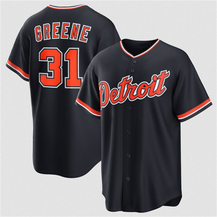 Detroit Tigers #31 Riley Greene Navy Fotopoulosg Alternate Stitched Jersey