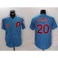 Philadelphia Phillies #20 Mike Schmidt Number Light Blue Fotopoulosg Cooperstown Cool Base Jersey