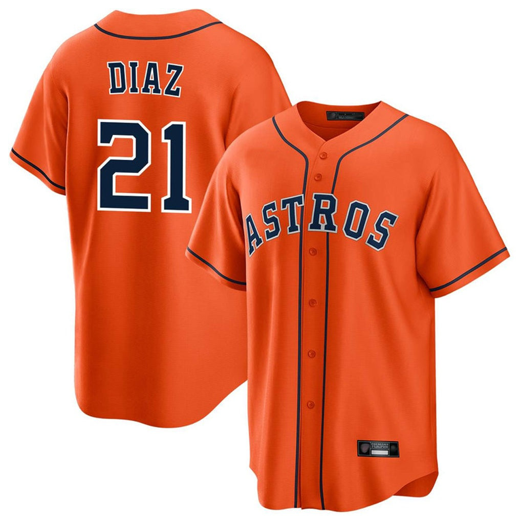 Houston Astros #21 Yainer Diaz Player Orange Fotopoulosg Home Game Stitched Jerseys