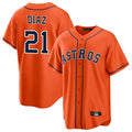 Houston Astros #21 Yainer Diaz Player Orange Fotopoulosg Home Game Stitched Jerseys