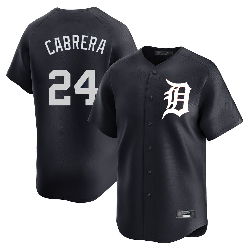 Detroit Tigers #24 Miguel Cabrera Player Navy Fotopoulosg Home Limited Game Stitched Jerseys