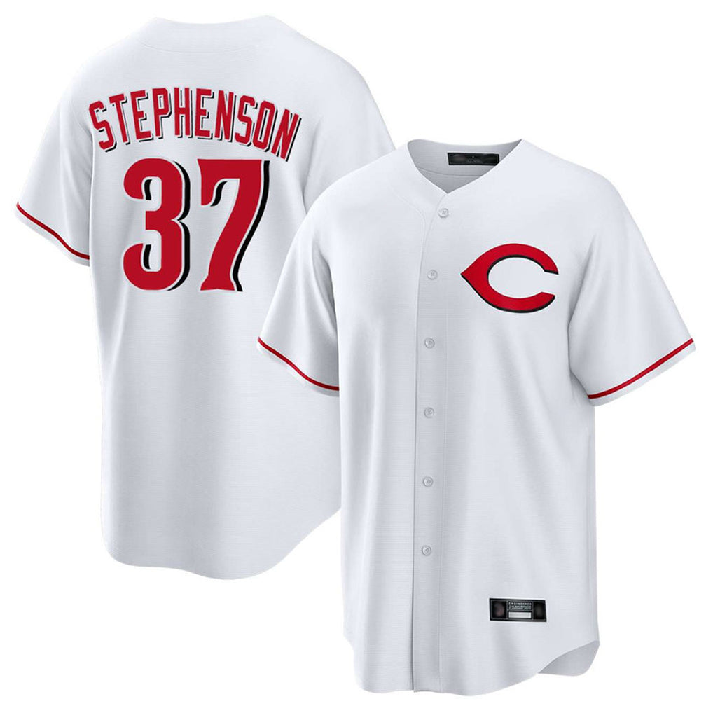 Cincinnati Reds #37 Tyler Stephenson Player White Fotopoulosg Home Game Stitched Jerseys
