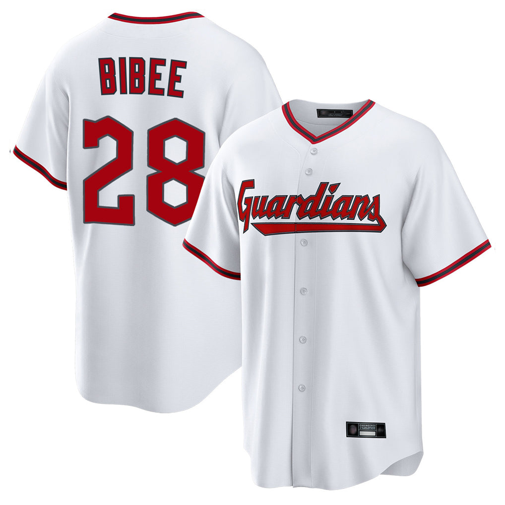 Cleveland Guardians #28 Tanner Bibee Player White Fotopoulosg Game Home Stitched Jerseys