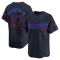 Toronto Blue Jays #27 Vladimir Guerrero Jr. Black Fotopoulosg 2024 City Connect Limited Player Jersey
