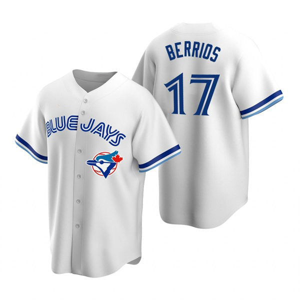 Toronto Blue Jays #17 Jose Berrios White Fotopoulosg Cooperstown Collection Jersey