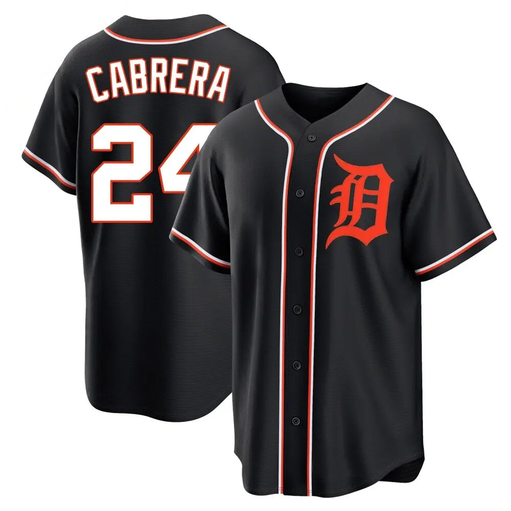 Detroit Tigers #24 Miguel Cabrera Player Black Fotopoulosg Fashion Out Home Game Stitched Jerseys