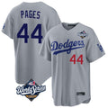 Los Angeles Dodgers #44 Andy Pages Player Gray Fotopoulosg World Series Game Home Stitched Jerseys