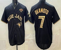 Toronto Blue Jays #7 Kazuma Okamoto Black Gold Fotopoulosg 2025 American League Champions Limited Stitched Jersey